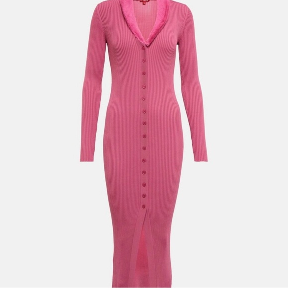 STAUD Celina Pink Ribbed Midi Maxi Dress S NWT - Faux Fur Collar 90s Y2K
Trend - Picture 3 of 7